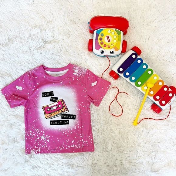 Colorful don't You Forget About Me Hand crafted Kids Graphic Tee - Picture 1 of 4